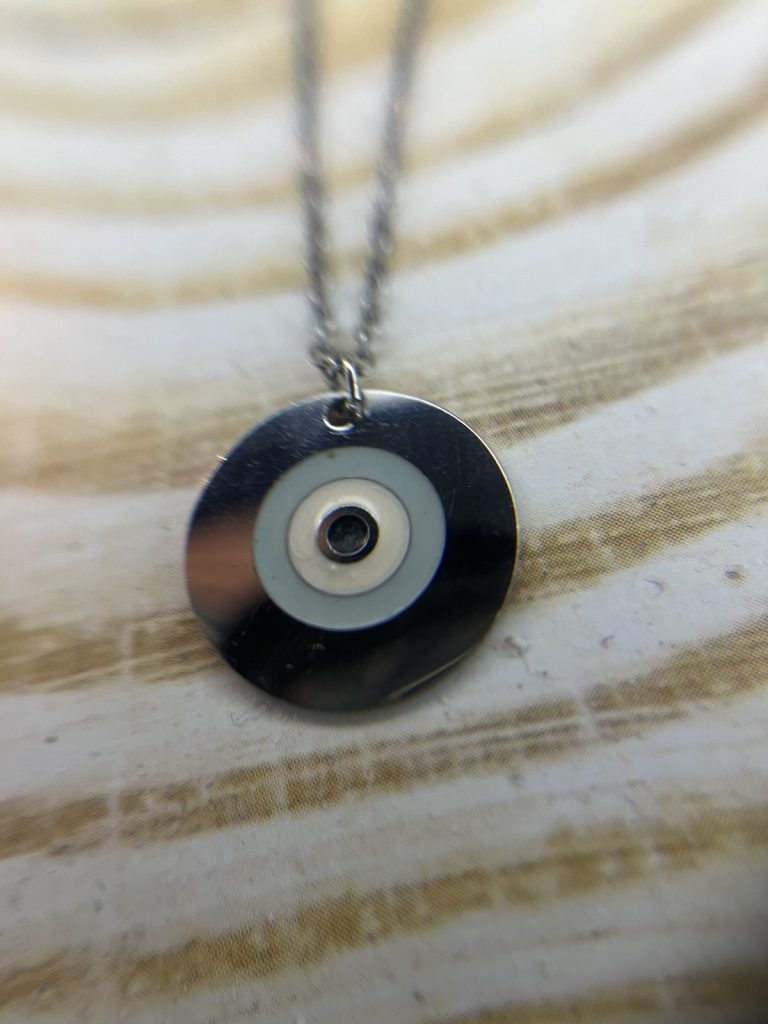 ✨ UShine.gr: Ατσάλινο κολιέ μάτι με σμάλτο No 1476