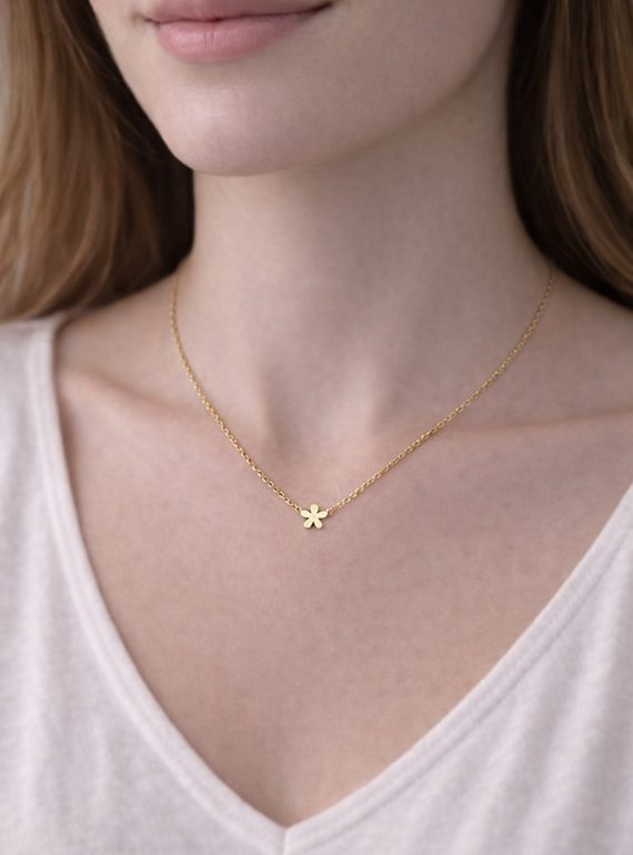 ✨ UShine.gr: Ατσάλινο κολιέ mini λουλούδι – minimal & διαχρονικό No 1480