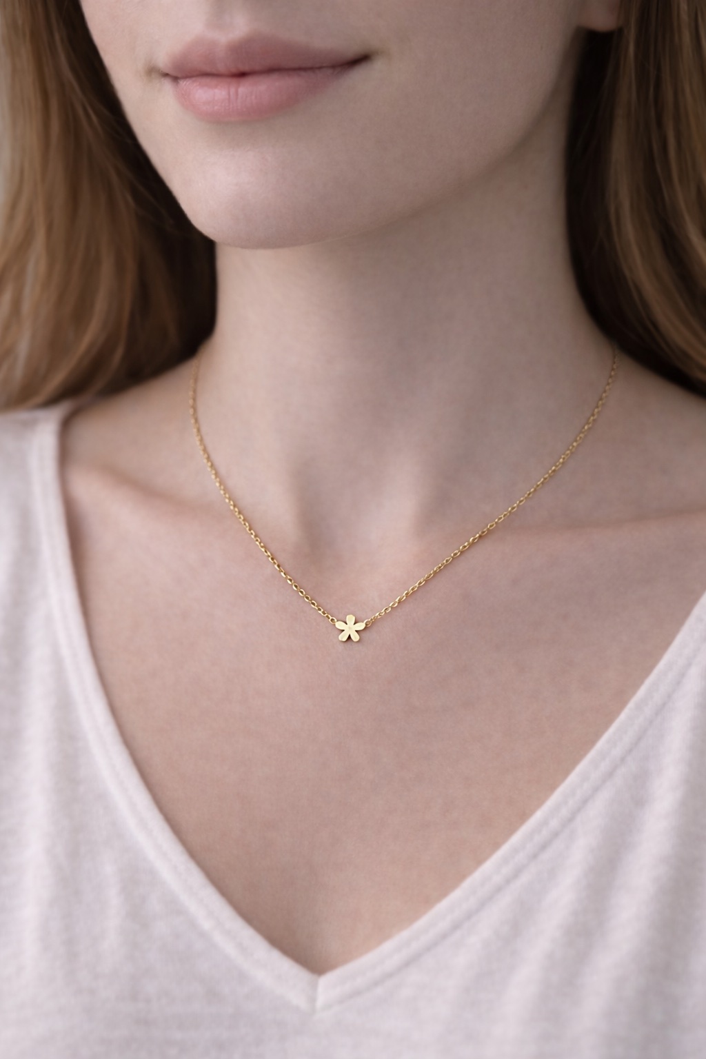 ✨ UShine.gr: Ατσάλινο κολιέ mini λουλούδι – minimal & διαχρονικό No 1480