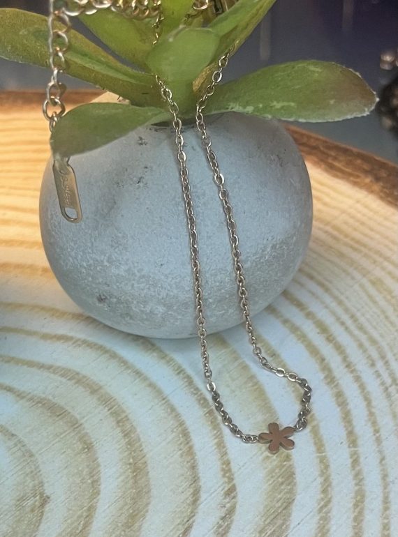 ✨ UShine.gr: Ατσάλινο κολιέ mini λουλούδι – minimal & διαχρονικό No 1480