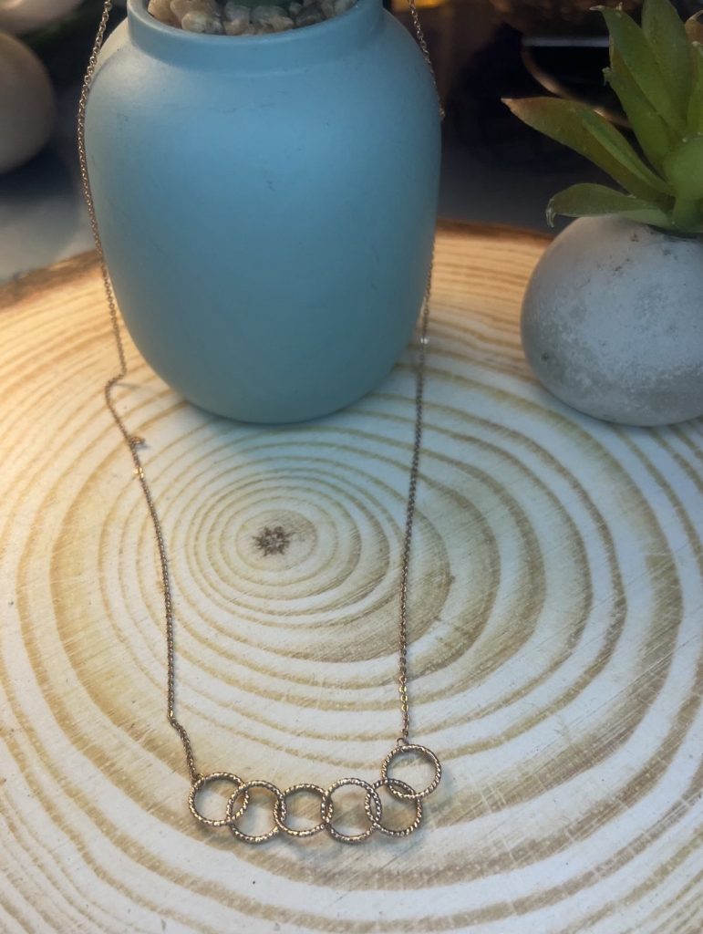 ✨ UShine.gr: Ατσάλινο κολιέ με ενωμένους κύκλους σε ροζ χρυσό τόνο No 1482