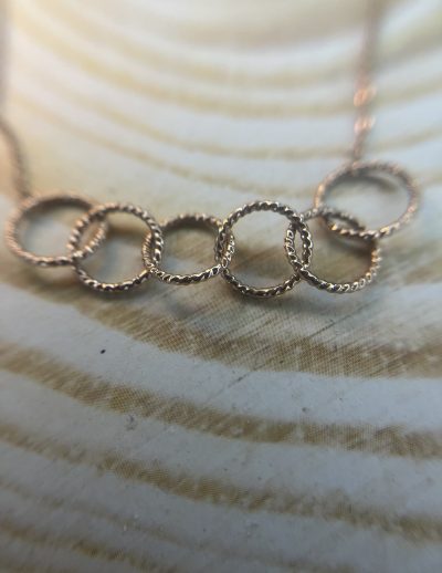 ✨ UShine.gr: Ατσάλινο κολιέ με ενωμένους κύκλους σε ροζ χρυσό τόνο  No 1482