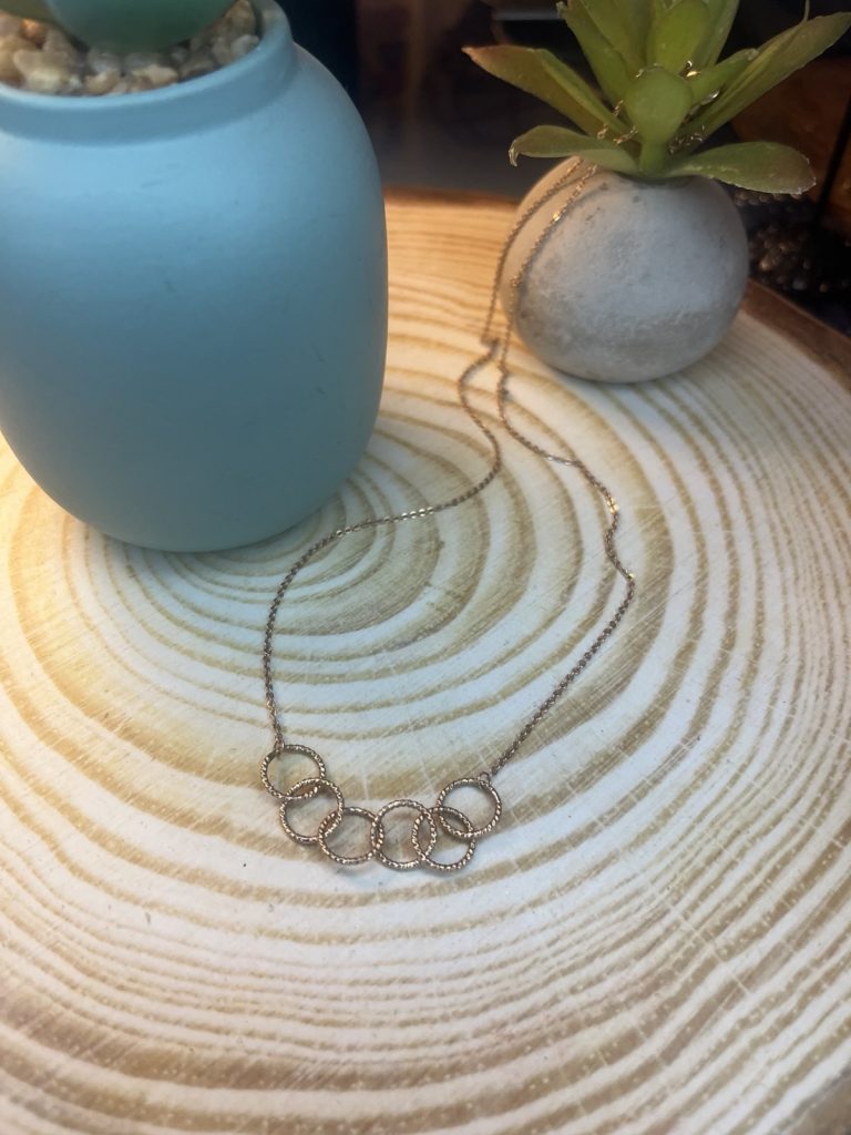 ✨ UShine.gr: Ατσάλινο κολιέ με ενωμένους κύκλους σε ροζ χρυσό τόνο No 1482