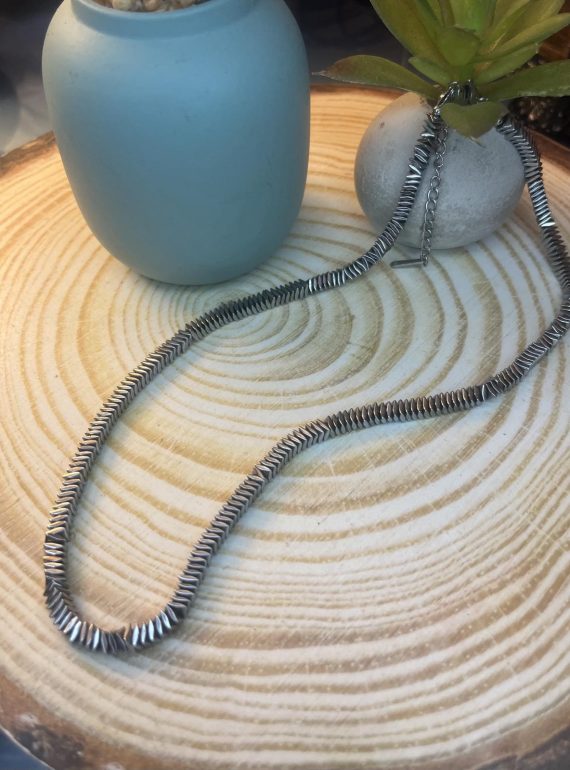 ✨ UShine.gr: Ατσάλινο κολιέ με γεωμετρική αρθρωτή υφή No 1483