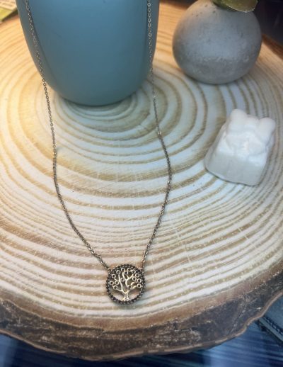 ✨ UShine.gr: Ατσάλινο κολιέ “Tree of Life” με μαύρες λεπτομέρειες No 1486