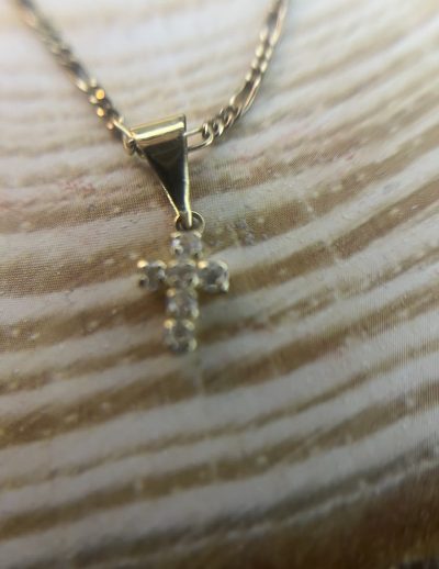 ✨ UShine.gr: Ατσάλινο κολιέ σταυρός με λαμπερές πέτρες No 1489