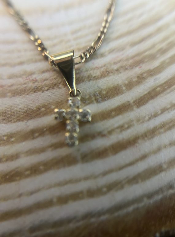 ✨ UShine.gr: Ατσάλινο κολιέ σταυρός με λαμπερές πέτρες No 1489