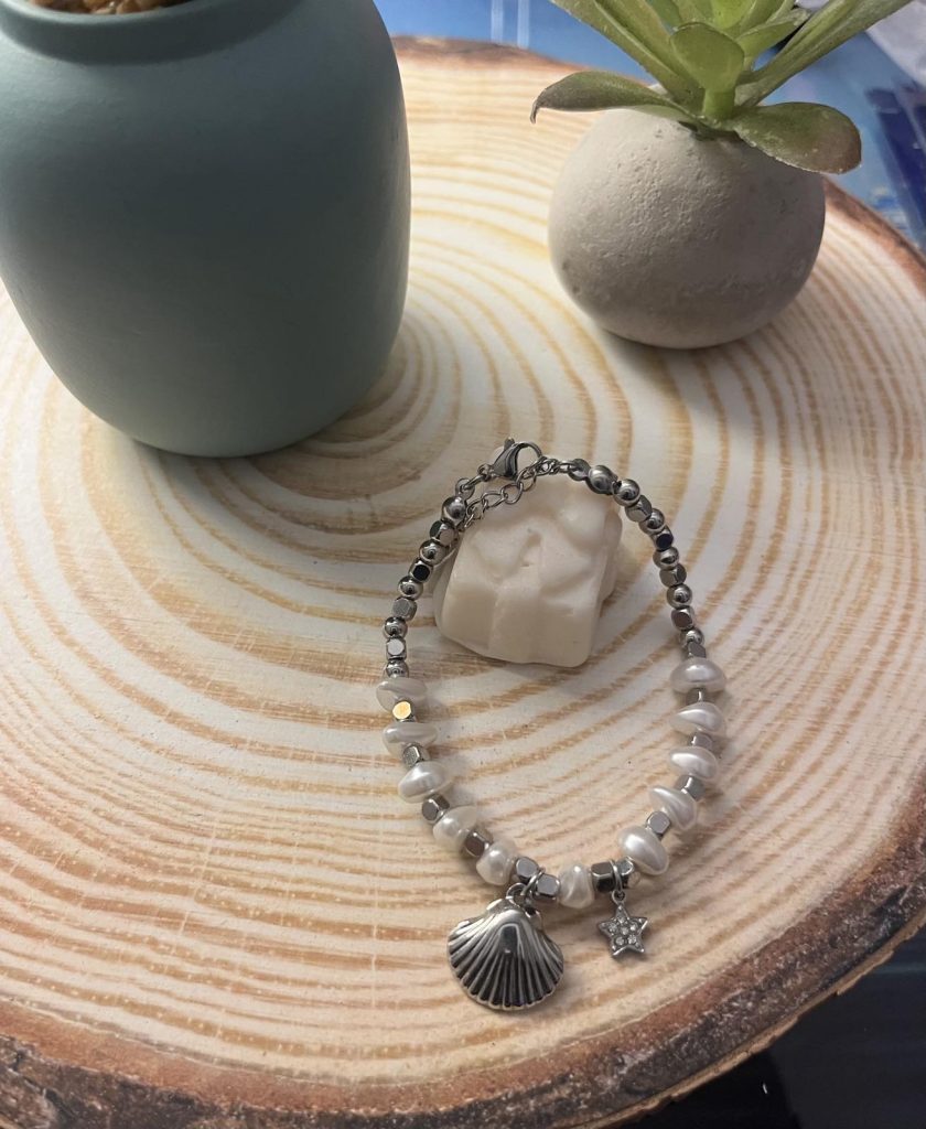 ✨ UShine.gr: Βραχιόλι με Πέρλες & Θαλασσινά Στοιχεία από Ανοξείδωτο Ατσάλι No 2001