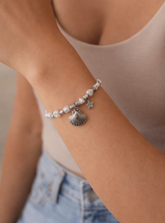 ✨ UShine.gr: Βραχιόλι με Πέρλες & Θαλασσινά Στοιχεία από Ανοξείδωτο Ατσάλι No 2001