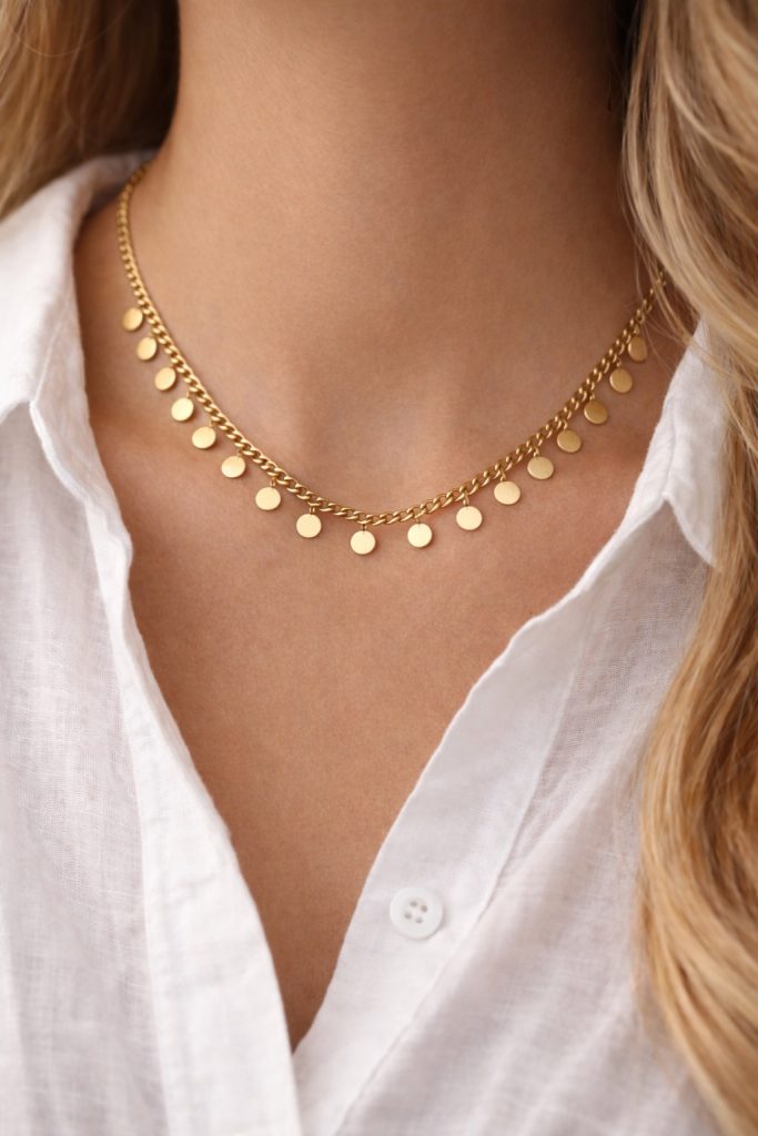 ✨ UShine.gr: Χρυσό Κολιέ Coins με Αλυσίδα Cuban No 2002