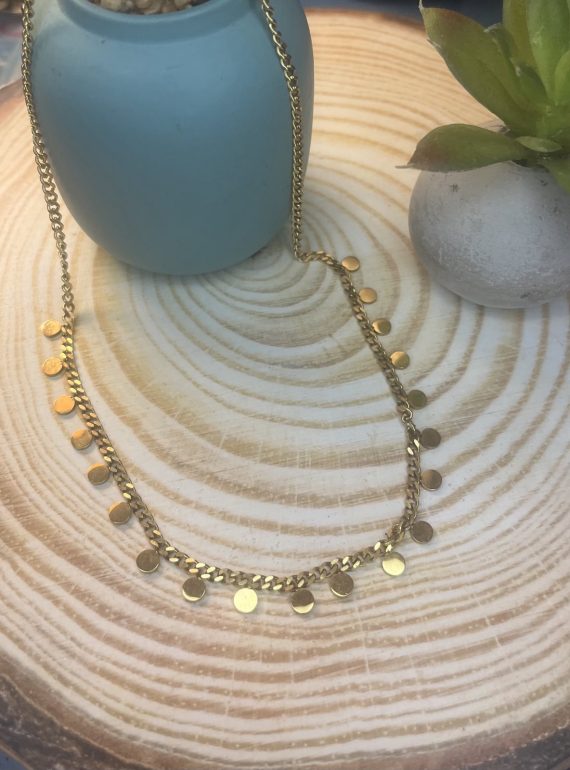 ✨ UShine.gr: Χρυσό Κολιέ Coins με Αλυσίδα Cuban No 2002