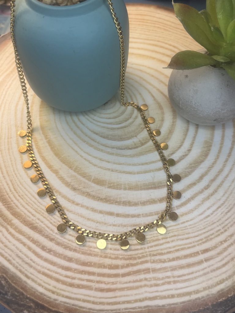 ✨ UShine.gr: Χρυσό Κολιέ Coins με Αλυσίδα Cuban No 2002