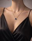✨ UShine.gr: Ατσάλινο Κολιέ με Μπλε Κρύσταλλο σε Χρυσή Βάση No 2004