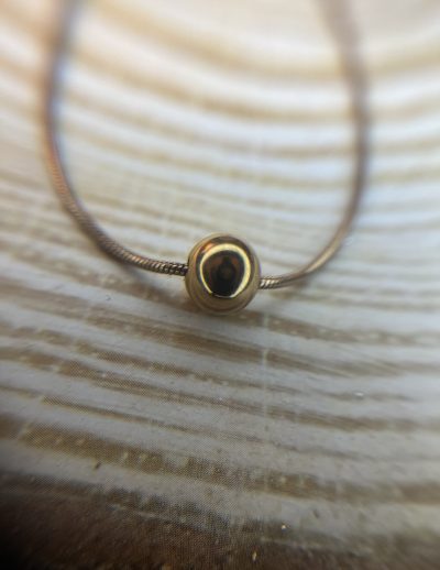 ✨ UShine.gr: Ατσάλινο Κολιέ Snake με Χρυσή Μπίλια No 2006