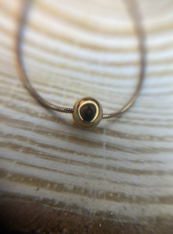 ✨ UShine.gr: Ατσάλινο Κολιέ Snake με Χρυσή Μπίλια No 2006