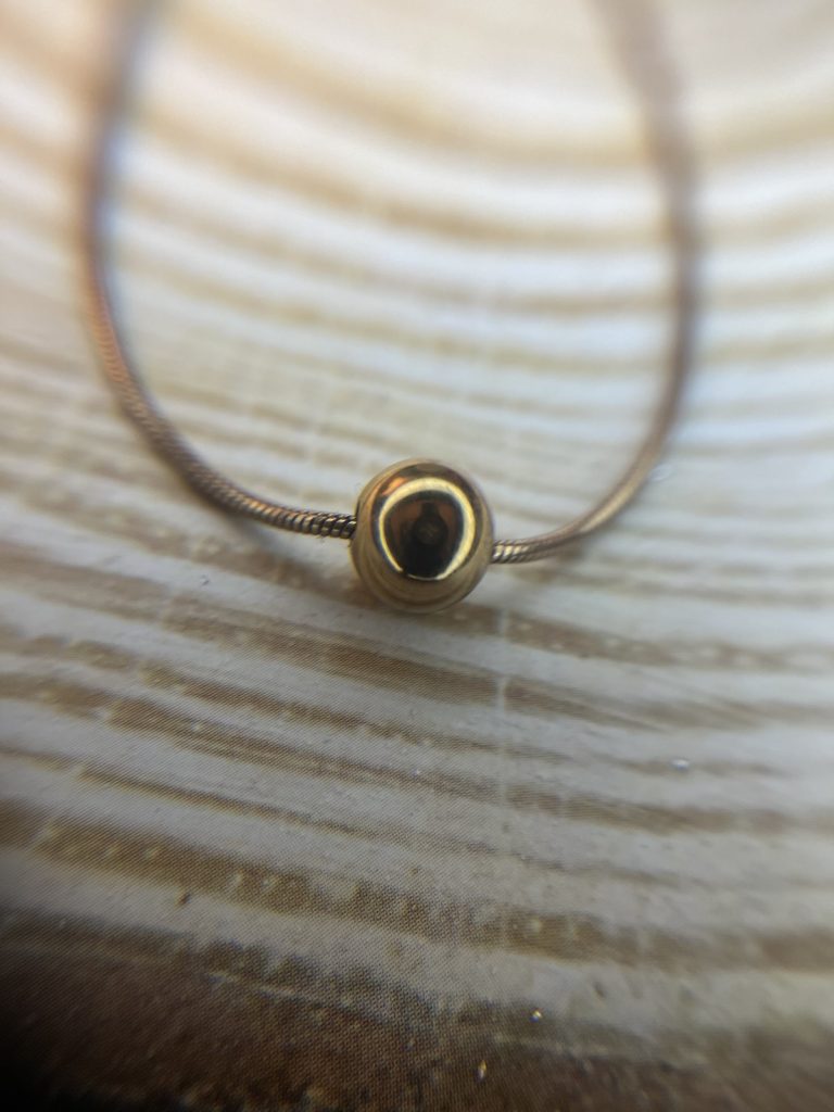 ✨ UShine.gr: Ατσάλινο Κολιέ Snake με Χρυσή Μπίλια No 2006