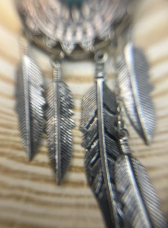 ✨ UShine.gr: Boho Κολιέ Dreamcatcher με Τιρκουάζ Πέτρα & Φτερά No 2007