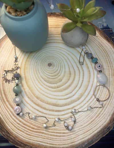 ✨ UShine.gr: Ατσάλινο Μακρύ Κολιέ με Χάντρες & Ματάκι No 2009