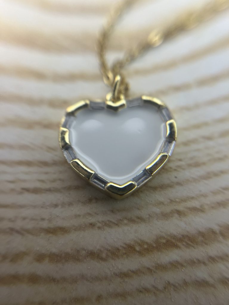 ✨ UShine.gr: Δίχρωμο Κολιέ Καρδιά με Λευκή Πέτρα No 2012