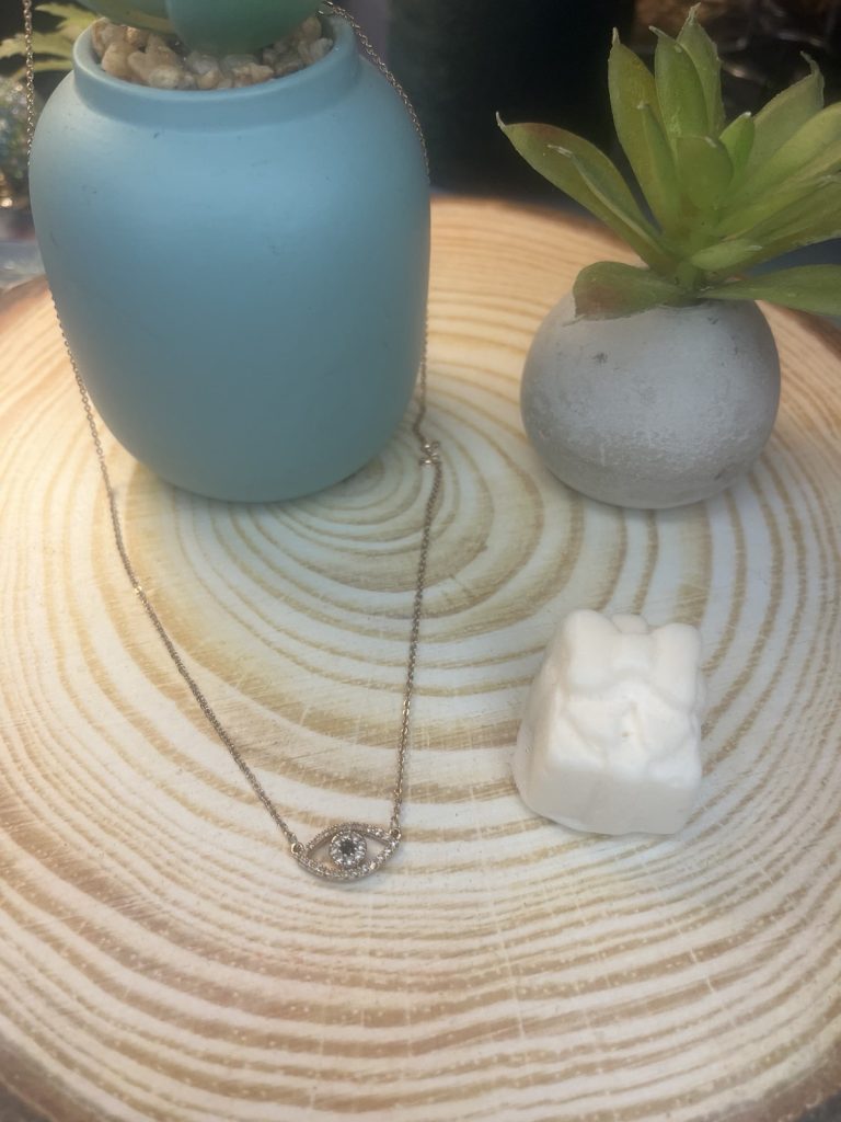 ✨ UShine.gr: Ροζ Χρυσό Κολιέ Ματάκι με Μαύρη Πέτρα No 2017