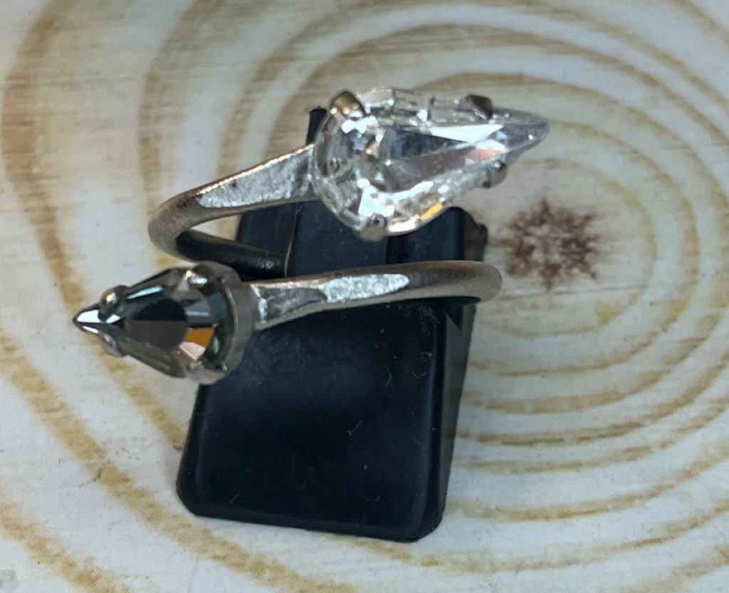 ✨ UShine.gr: Χειροποίητο Δαχτυλίδι Διπλό με Σταγόνες Crystal No 7035