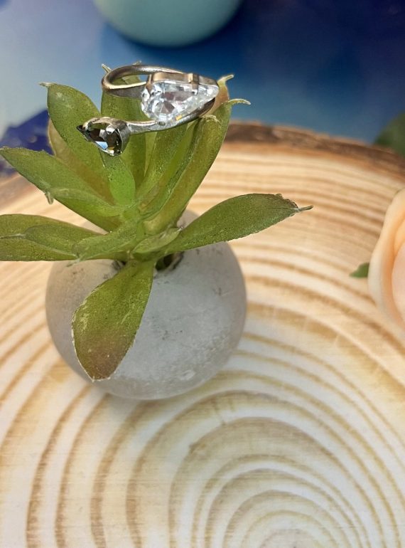 ✨ UShine.gr: Χειροποίητο Δαχτυλίδι Διπλό με Σταγόνες Crystal No 7035