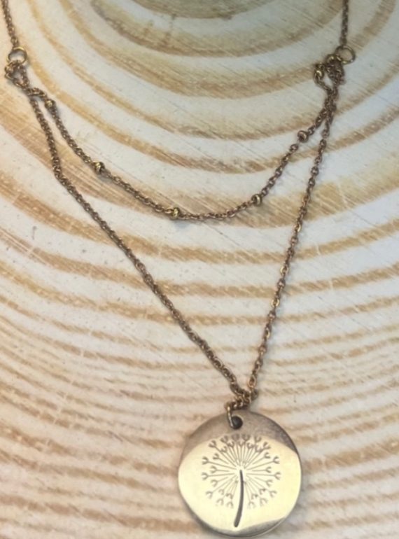 ✨ UShine.gr: Ατσάλινο Διπλό Κολιέ Dandelion No 2042