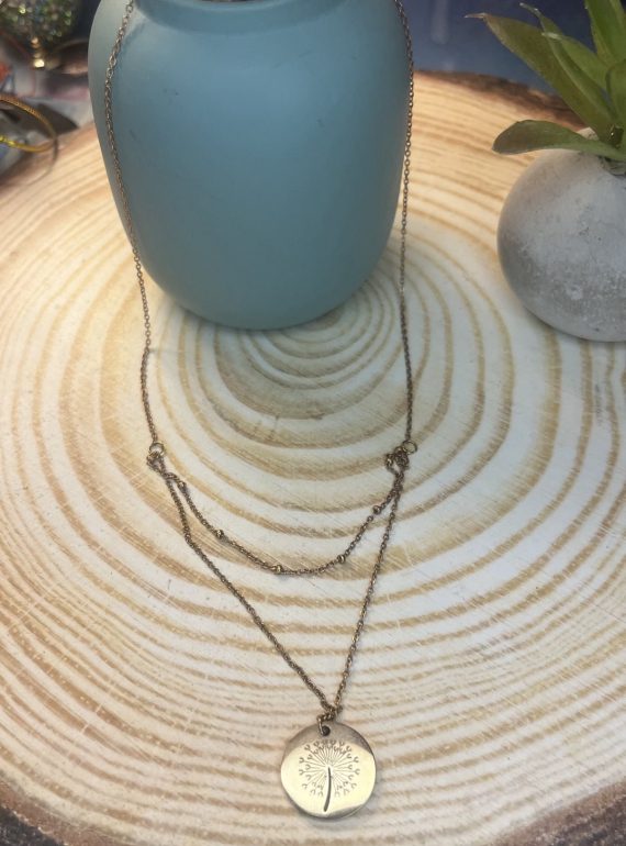 ✨ UShine.gr: Ατσάλινο Διπλό Κολιέ Dandelion No 2042