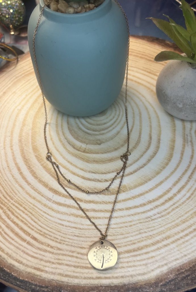 ✨ UShine.gr: Ατσάλινο Διπλό Κολιέ Dandelion No 2042