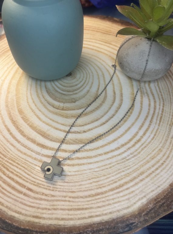 ✨ UShine.gr: Ατσάλινο Κολιέ Σταυρός με Minimal Σχέδιο No 2043