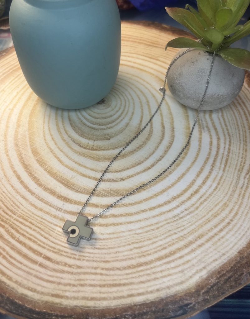 ✨ UShine.gr: Ατσάλινο Κολιέ Σταυρός με Minimal Σχέδιο No 2043