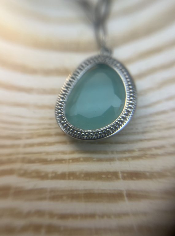 ✨ UShine.gr: Ατσάλινο Κολιέ με Σταγόνα Τιρκουάζ No 2046