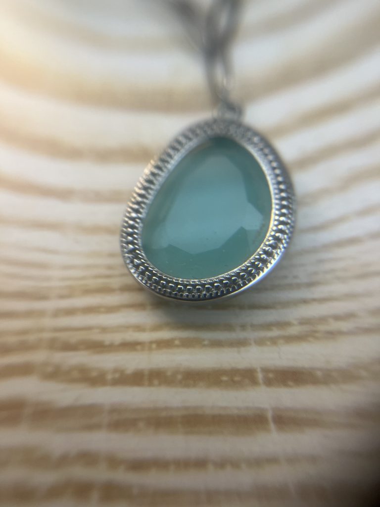 ✨ UShine.gr: Ατσάλινο Κολιέ με Σταγόνα Τιρκουάζ No 2046