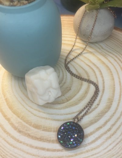 ✨ UShine.gr: Χειροποίητο Κολιέ με Στρογγυλό Κρύσταλλο Aurora No 2047