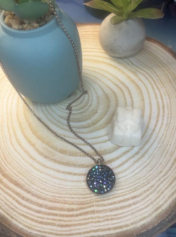 ✨ UShine.gr: Χειροποίητο Κολιέ με Στρογγυλό Κρύσταλλο Aurora No 2047