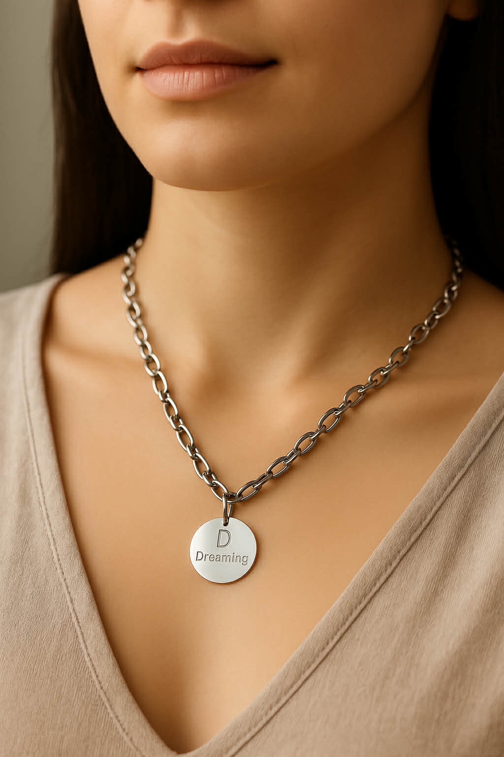 ✨ UShine.gr: Ατσάλινο Κολιέ Αλυσίδα “Dreaming” No 2048