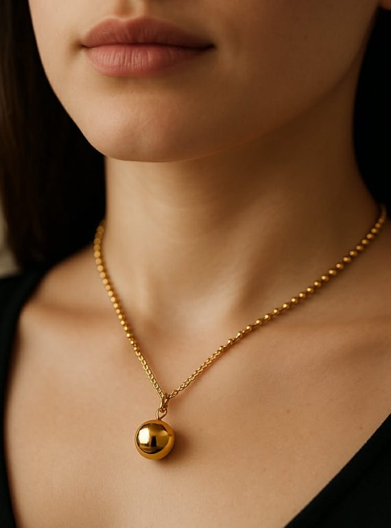 ✨ UShine.gr: Χειροποίητο Κολιέ με Χρυσή Σφαίρα No 2050