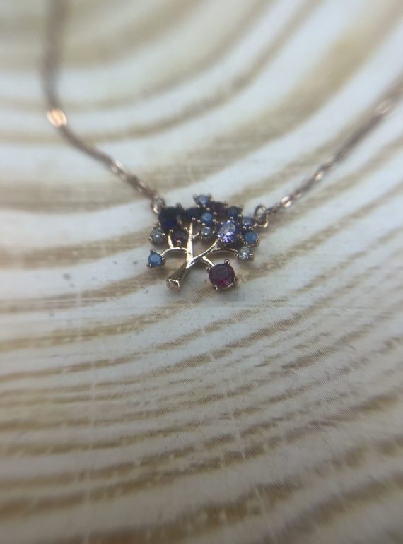 ✨ UShine.gr: Κολιέ Δέντρο της Ζωής με Πολύχρωμα Ζιργκόν No 6053