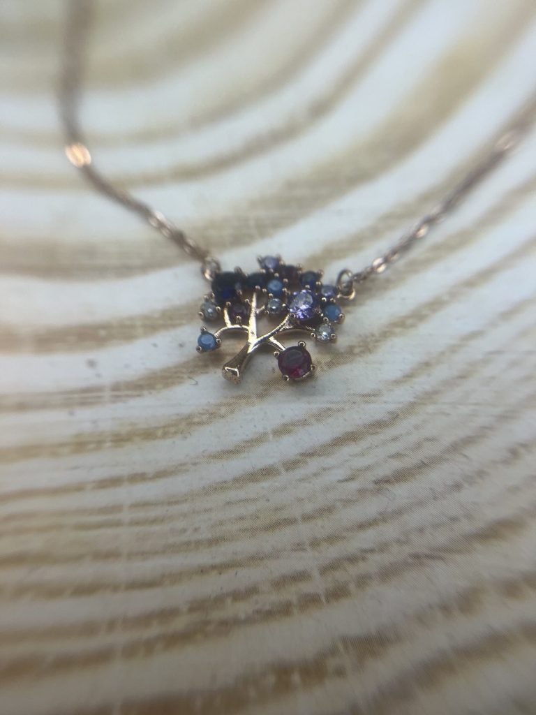 ✨ UShine.gr: Κολιέ Δέντρο της Ζωής με Πολύχρωμα Ζιργκόν No 6053