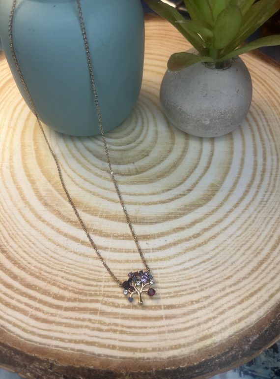 ✨ UShine.gr: Κολιέ Δέντρο της Ζωής με Πολύχρωμα Ζιργκόν No 6053