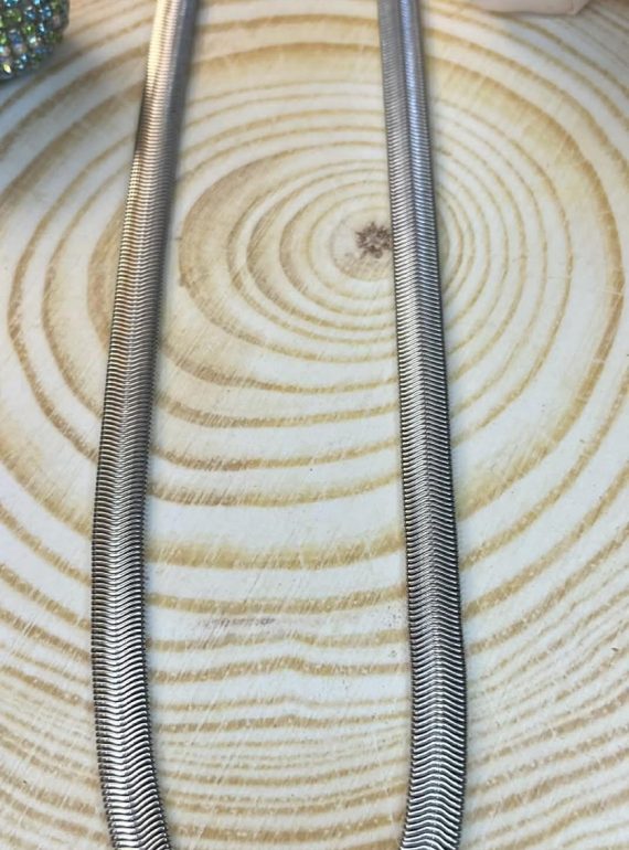 ✨ UShine.gr: Silver Herringbone Choker Κολιέ No 6059