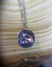 ✨ UShine.gr: Silver Necklace με Μωβ Κρύσταλλο No 6060
