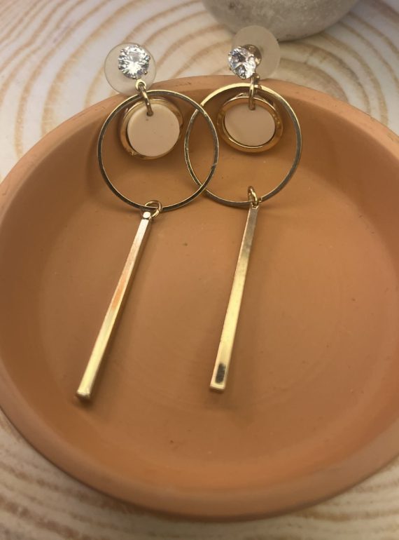 ✨ UShine.gr: Γεωμετρικά Statement Σκουλαρίκια σε Χρυσό Τόνο No 6008