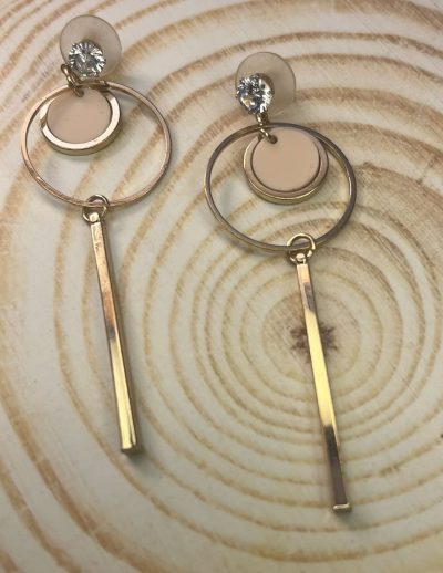 ✨ UShine.gr: Γεωμετρικά Statement Σκουλαρίκια σε Χρυσό Τόνο No 6008