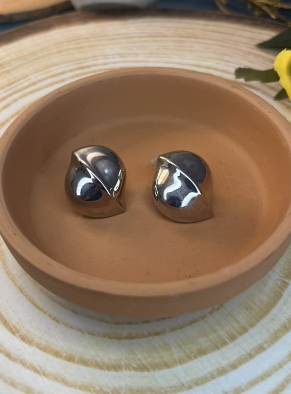 ✨ UShine.gr: Minimal Ατσάλινα Σκουλαρίκια Καρφωτά σε Silver No 6011