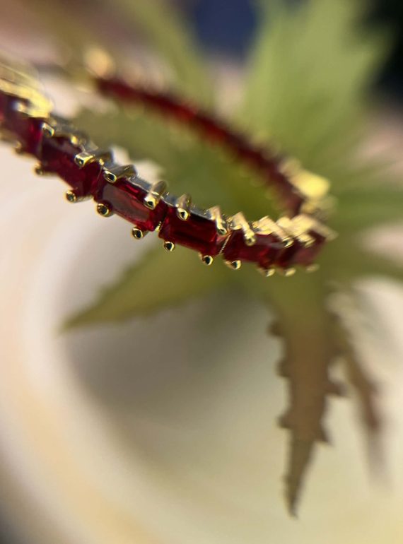 ✨ UShine.gr: Κρίκοι με Κόκκινες Πέτρες σε Χρυσή Βάση No 6013