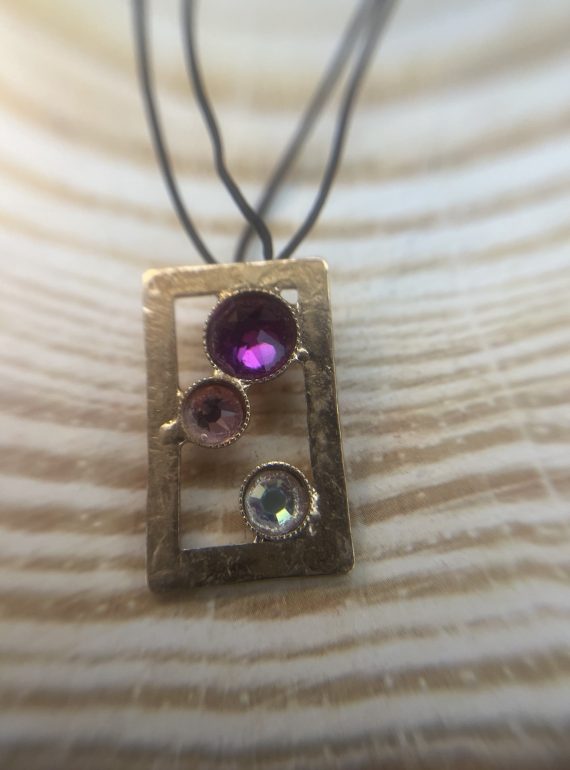 ✨ UShine.gr: Χειροποίητο Κολιέ Γεωμετρικό με Κρύσταλλα No 8003