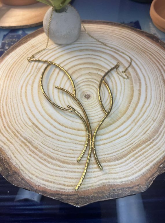 ✨ UShine.gr: Χειροποίητο Κολιέ Κλαδί σε Χρυσό Τόνο No 8005