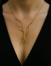 ✨ UShine.gr: Χειροποίητο Κολιέ Κλαδί σε Χρυσό Τόνο No 8005