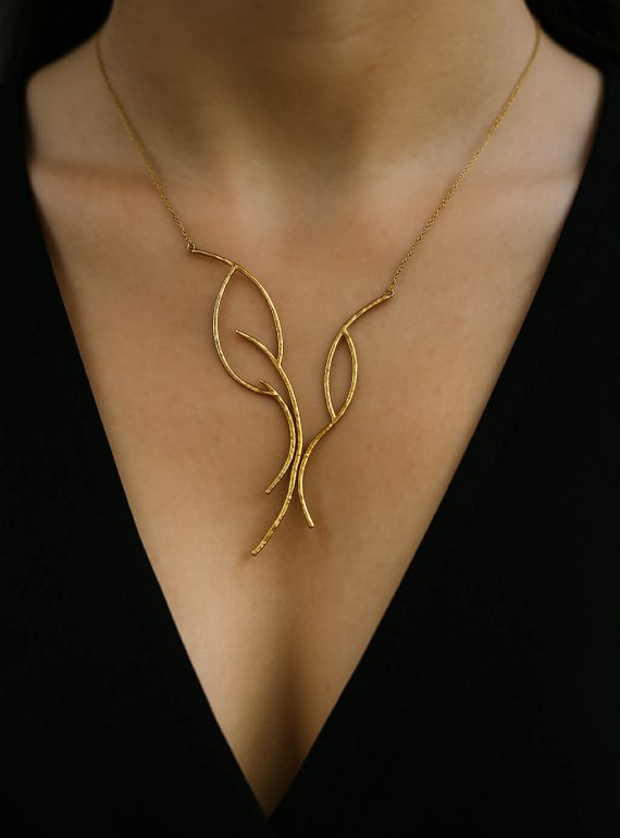 ✨ UShine.gr: Χειροποίητο Κολιέ Κλαδί σε Χρυσό Τόνο No 8005